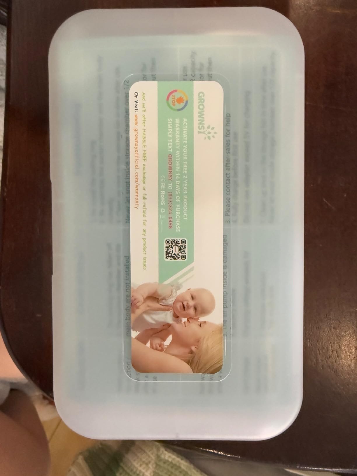Grownsy nasal aspirator storage case with warranty card