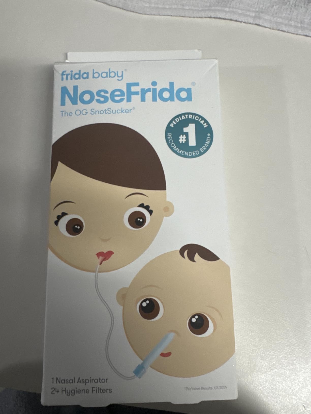 Frida Baby NoseFrida packaging used in the QuietBabyGear pilot test